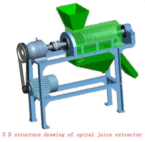 3 d structure of spiral juice extractor
